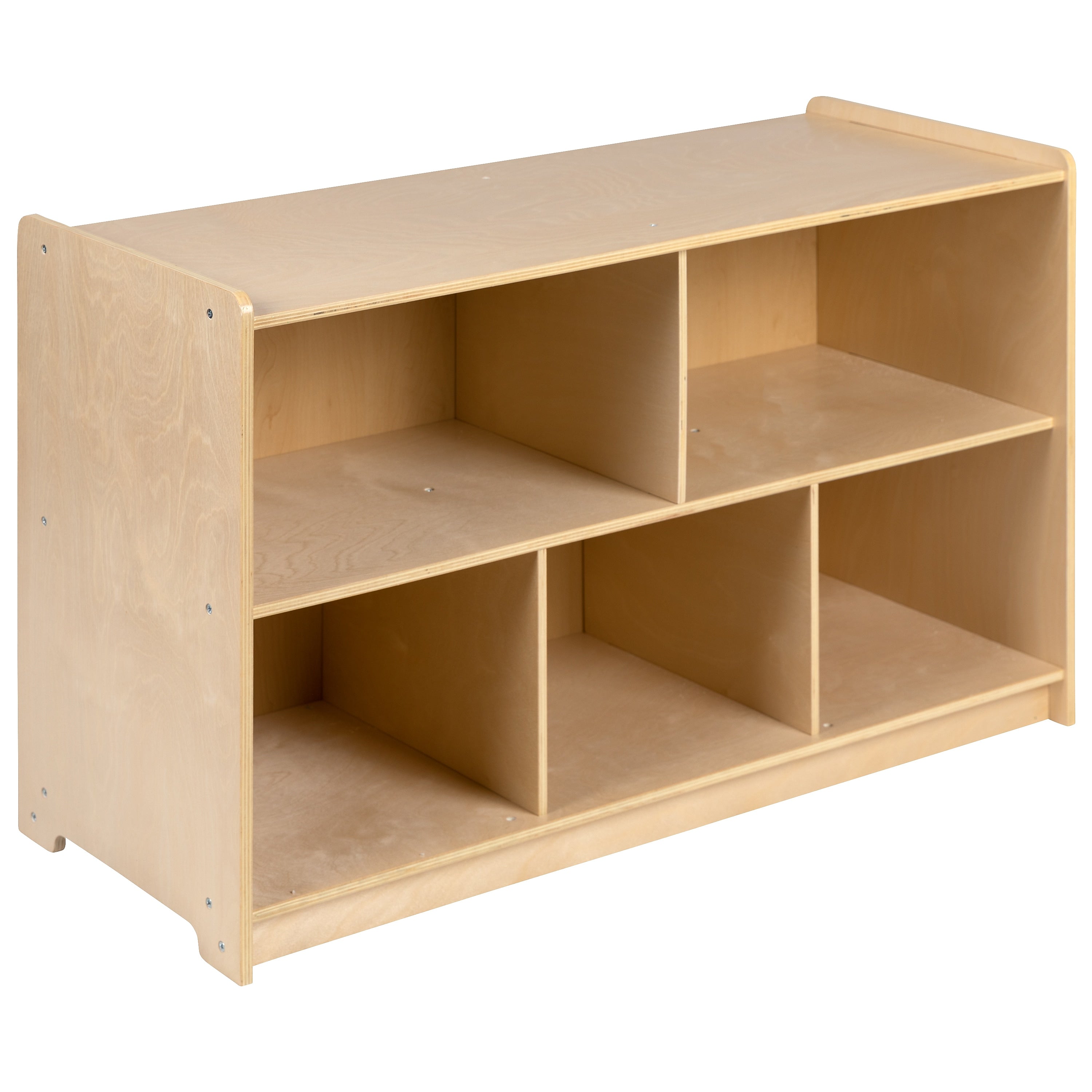 Flash Furniture 24"H x 36"L Wooden 5 Section School Classroom Storage Cabinet, Natural (MKSTRG004)