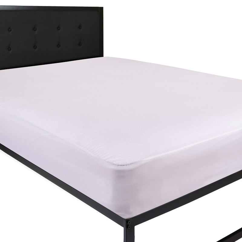 Flash Furniture Capri Comfortable Sleep Twin Size Mattress Protector, White, 39" x 75" x 0.125"-18" (RFMP101T)