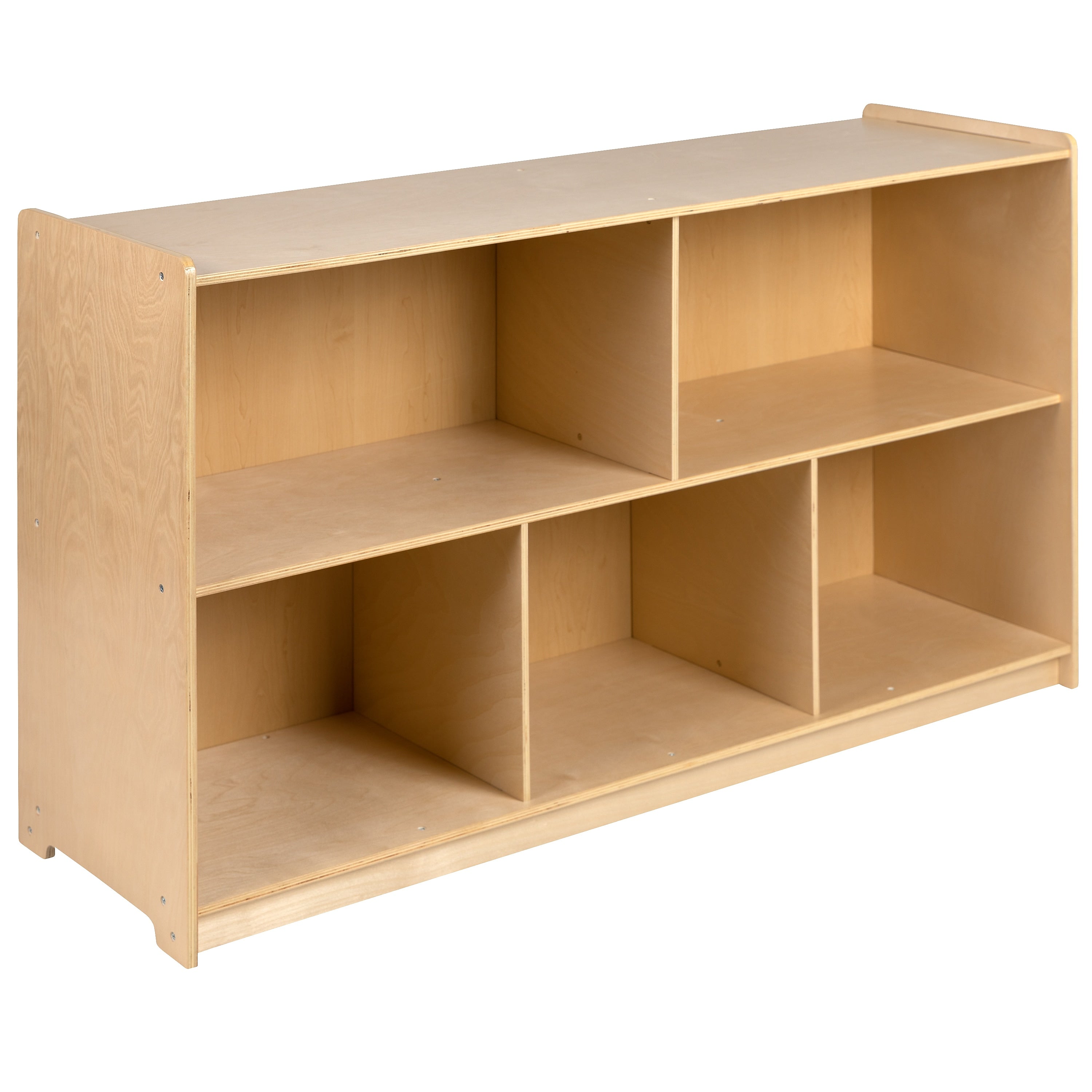 Flash Furniture 30"H x 48"L Wooden 5 Section School Classroom Storage Cabinet, Natural (MKSTRG008)