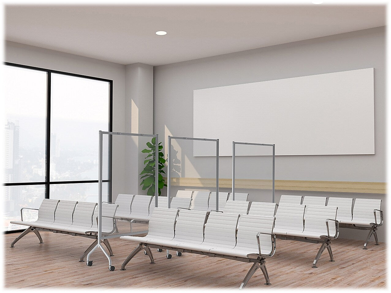 Safco Impromptu Freestanding Mobile Partition, 72"H x 42"W, Clear Acrylic (8510GRCL)