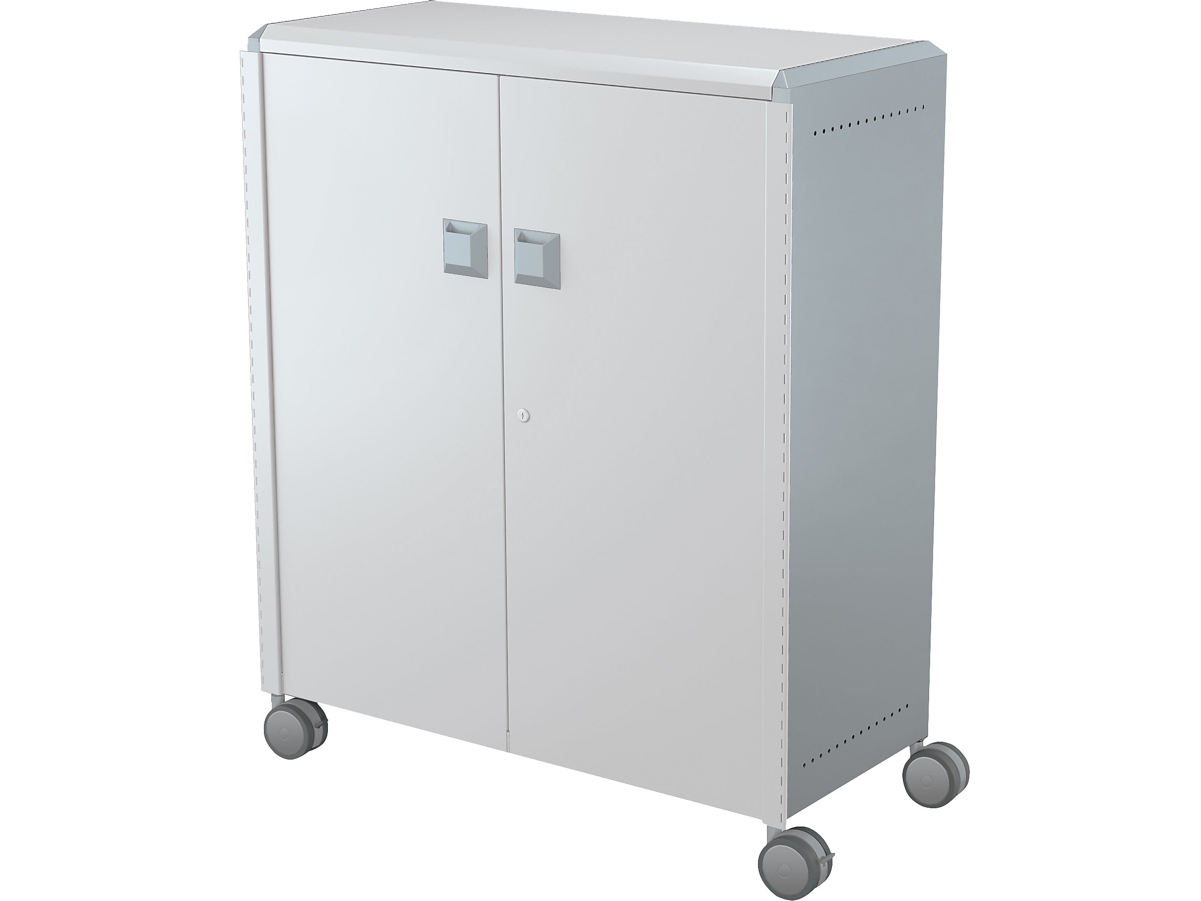 MooreCo Compass Maxi H3 Mobile 16-Section Storage Cabinets, 51.13"H x 41.88"W x 19.13"D, Platinum/Cool Gray Metal (C3A1B2A1X2)