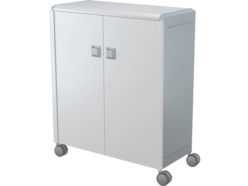 MooreCo Compass Maxi H3 Mobile 16-Section Storage Cabinets, 51.13"H x 41.88"W x 19.13"D, Platinum/Cool Gray Metal (C3A1B2A1X2)