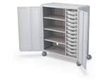 MooreCo Compass Maxi H3 Mobile 16-Section Storage Cabinets, 51.13"H x 41.88"W x 19.13"D, Platinum/Cool Gray Metal (C3A1B2A1X2)