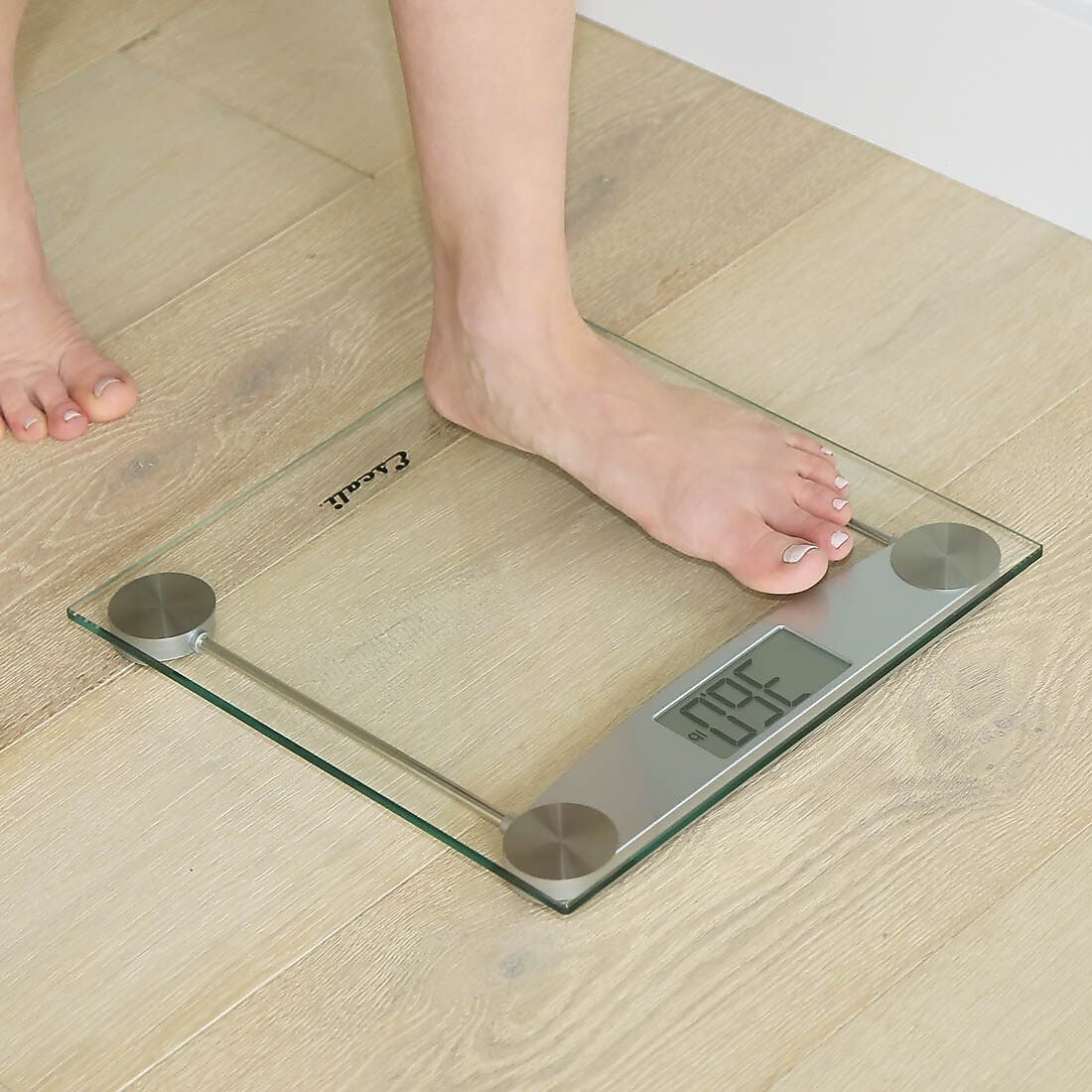 Escali E184 Bathroom Scale, Clear Glass, 400 Lbs. Capacity