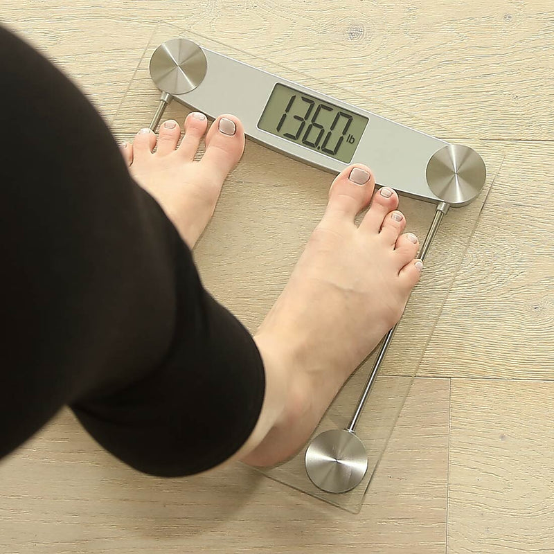 Escali E184 Bathroom Scale, Clear Glass, 400 Lbs. Capacity