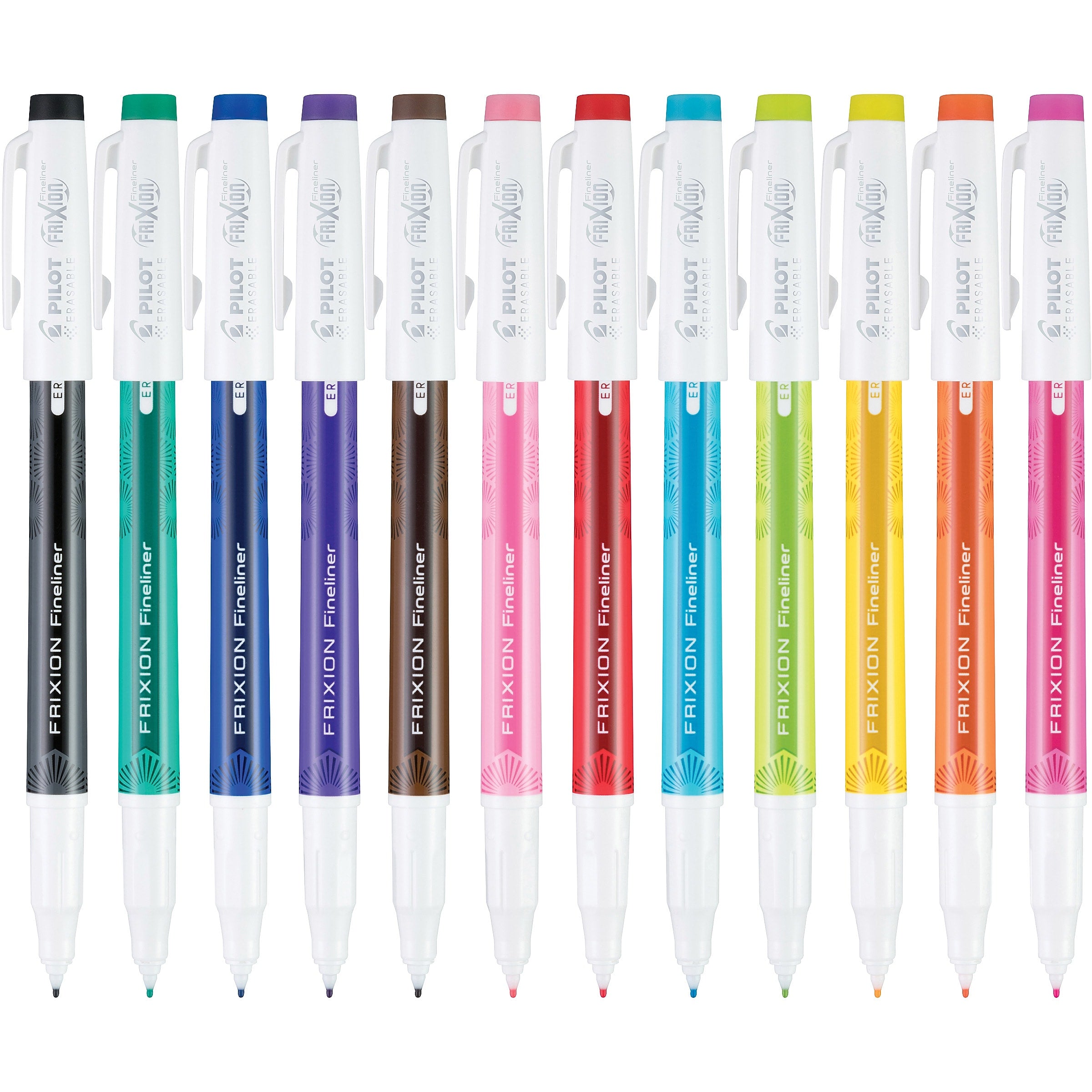 Pilot FriXion Erasable Marker Pens, Fine Point, 0.6mm, Assorted Ink, Dozen (11452)