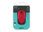 Logitech M317 Wireless Optical Mouse, Red (910-002893)