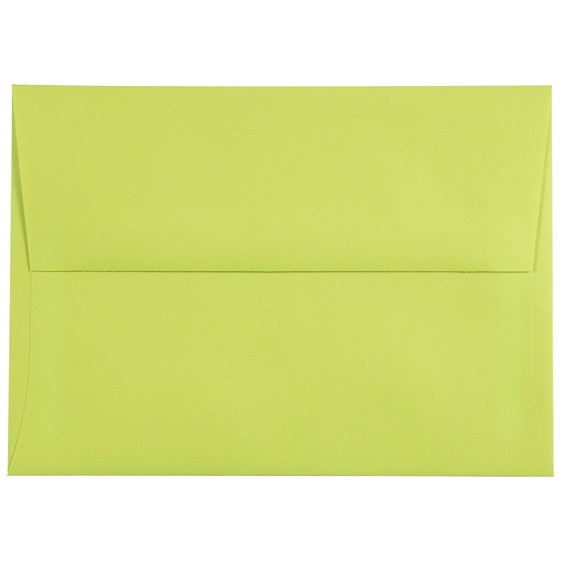JAM Paper A7 Colored Invitation Envelopes, 5.25 x 7.25, Ultra Lime Green, 25/Pack (96151)