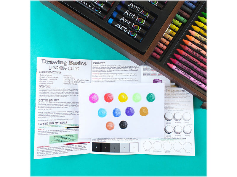 Art 101 Doodle and Draw Art Set, Assorted Colors, 136 Pieces (53136)