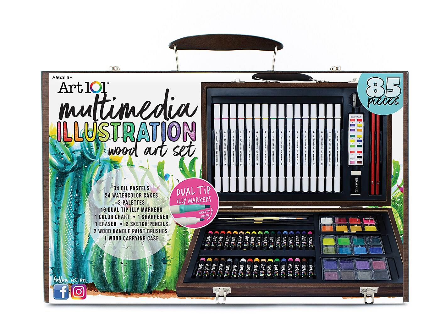 Art 101 Multimedia Illustration Art Set, Assorted Colors, 85 Pieces (53085)