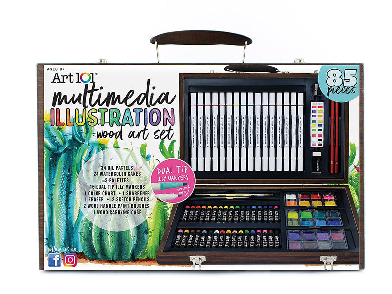 Art 101 Multimedia Illustration Art Set, Assorted Colors, 85 Pieces (53085)