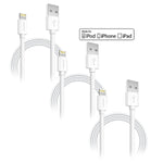 Overtime Apple MFi Certified Lighting USB 4ft Cable for iPhone/iPad/iPod Touch, White, Pack of 3 (CE14541A)