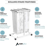 AdirOffice Steel Mobile Vertical Large File Storage Plan Center For Blueprints, White (614-WHI)