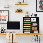 AdirOffice 500 Series 16-Compartment Literature Organizer, 20" x 11.8", Black (500-16-BLK)