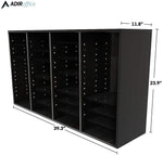 AdirOffice 36-Compartment Literature Organizer, 11.8" x 39.3", Black (500-36-BLK)