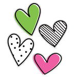 Carson Dellosa Education Kind Vibes Jumbo Doodle Hearts Cut-Outs, 12 Per Pack, 3 Packs (CD-120615-3)
