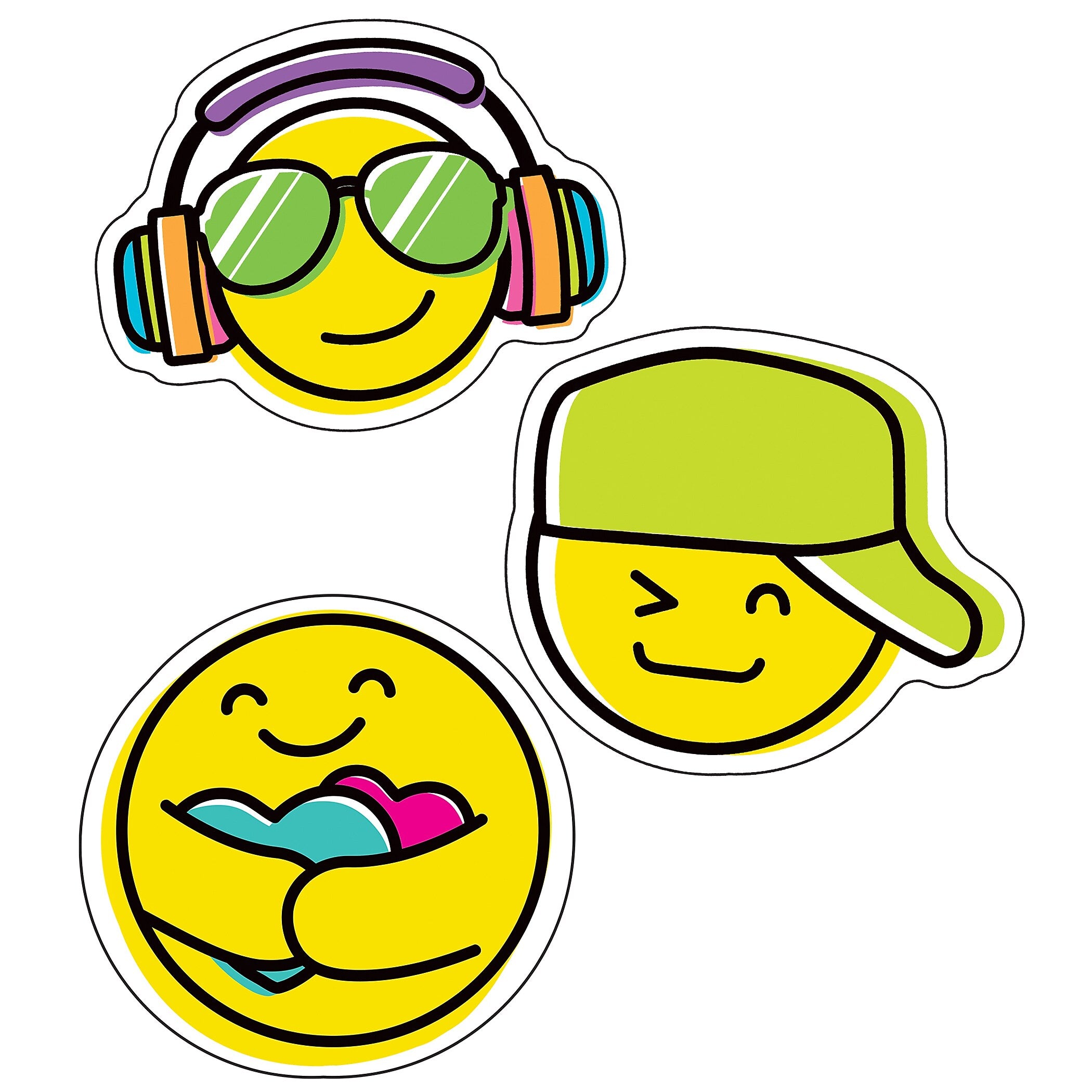 Carson Dellosa Education Kind Vibes Smiley Faces Cut-Outs, 36 Per Pack, 3 Packs (CD-120616-3)