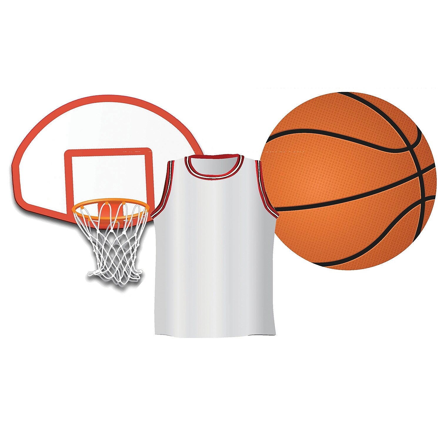 Eureka Basketball Assorted Cut Outs, 36 Per Pack, 6 Packs (EU-841248-6)