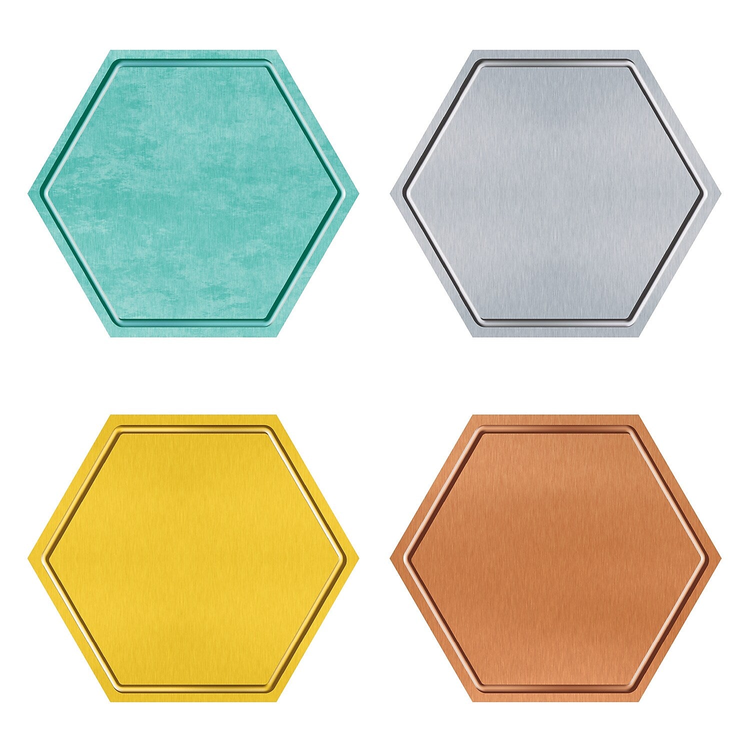 TREND I ♥ Metal™ Hexagons Classic Accents Variety Pack, 36 Per Pack, 3 Packs (T-10643-3)