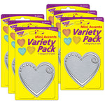TREND I ♥ Metal™ Hearts Mini Accents Variety Pack, 36 Per Pack, 6 Packs (T-10736-6)