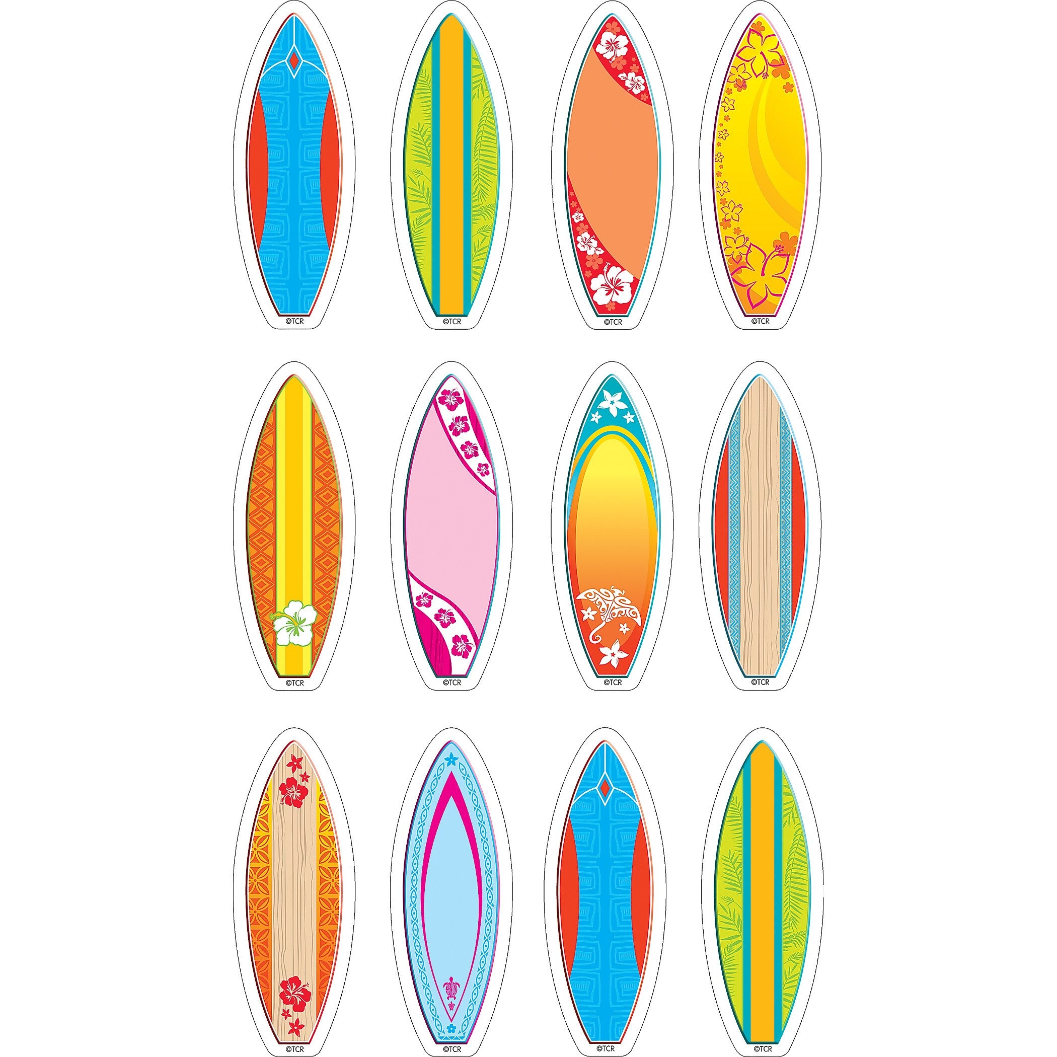 Teacher Created Resources Surfboards Mini Accents, 36 Per Pack, 6 Packs (TCR5537-6)