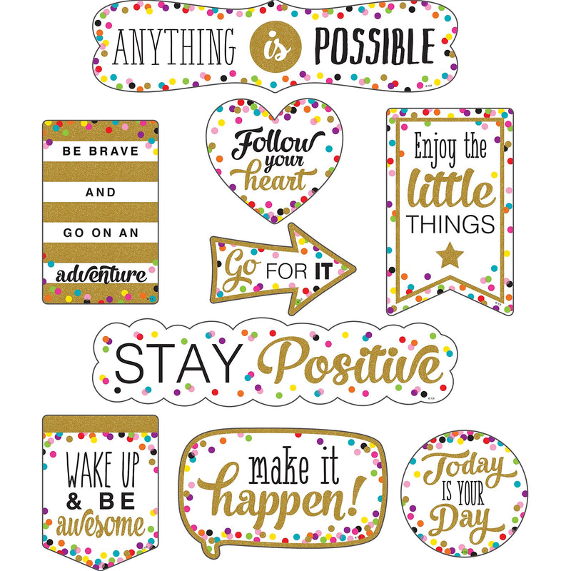 Teacher Created Resources Clingy Thingies Confetti Positive Sayings Accents, 10 Pieces Per Pack, 2 Packs (TCR77326-2)