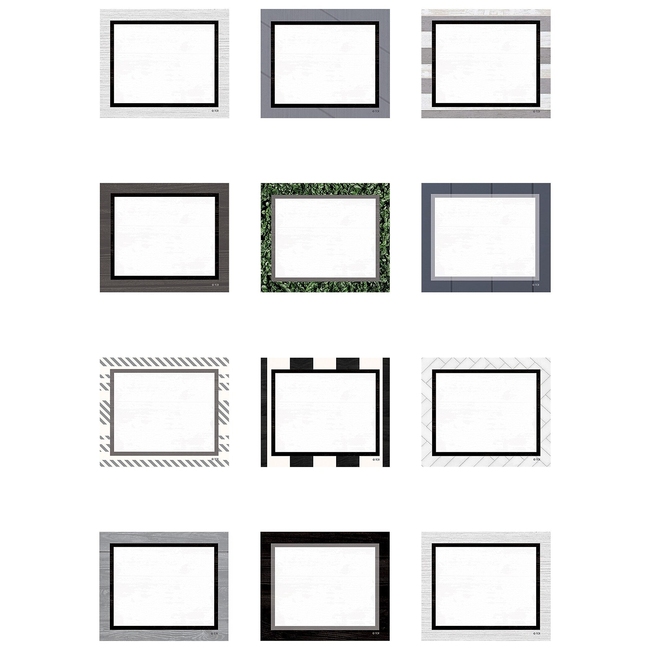 Teacher Created Resources Modern Farmhouse Blank Cards Mini Accents, 36 Per Pack, 6 Packs (TCR8519-6)