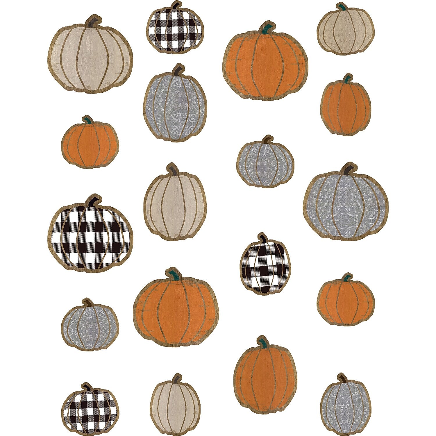 Teacher Created Resources Home Sweet Classroom Pumpkins Accents, Assorted Sizes, 57 Per Pack, 3 Packs (TCR8553-3)