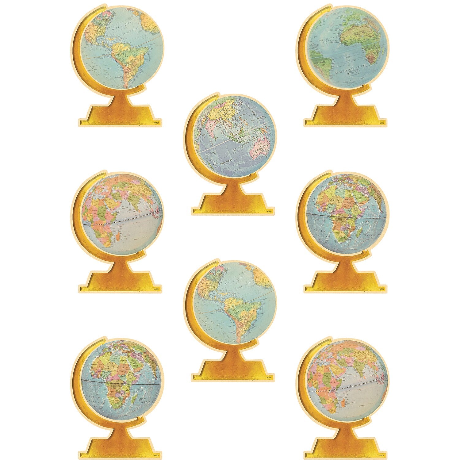 Teacher Created Resources Travel The Map Globes Accents, 30 Per Pack, 3 Packs (TCR8641-3)