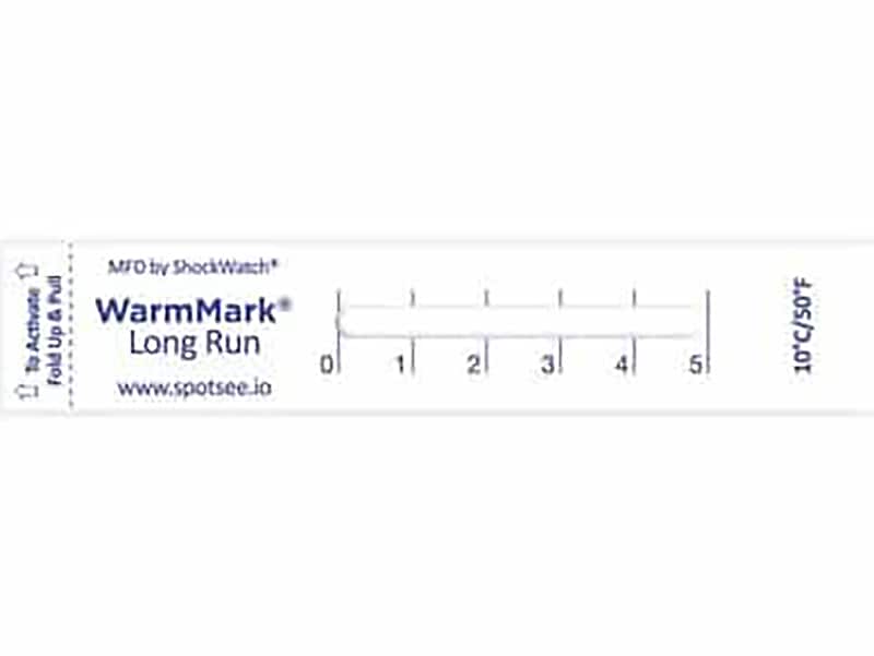 ShockWatch WarmMark Long-Run Temperature Indicator, 50 Degrees Fahrenheit/10 Degrees Celsius, 100/Box (WL 10/50)
