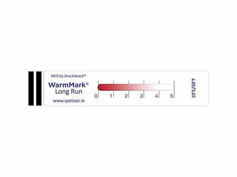 ShockWatch WarmMark Long-Run Temperature Indicator, 50 Degrees Fahrenheit/10 Degrees Celsius, 100/Box (WL 10/50)