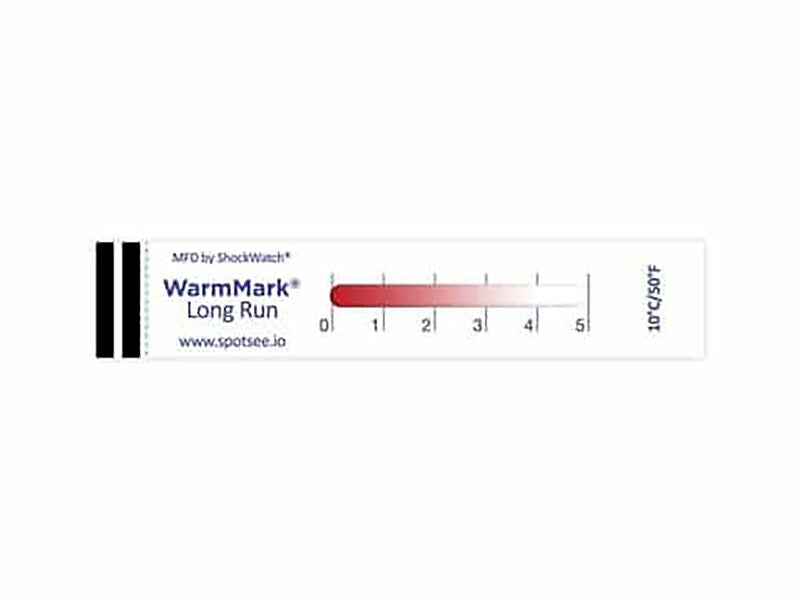ShockWatch WarmMark Long-Run Temperature Indicator, 50 Degrees Fahrenheit/10 Degrees Celsius, 100/Box (WL 10/50)