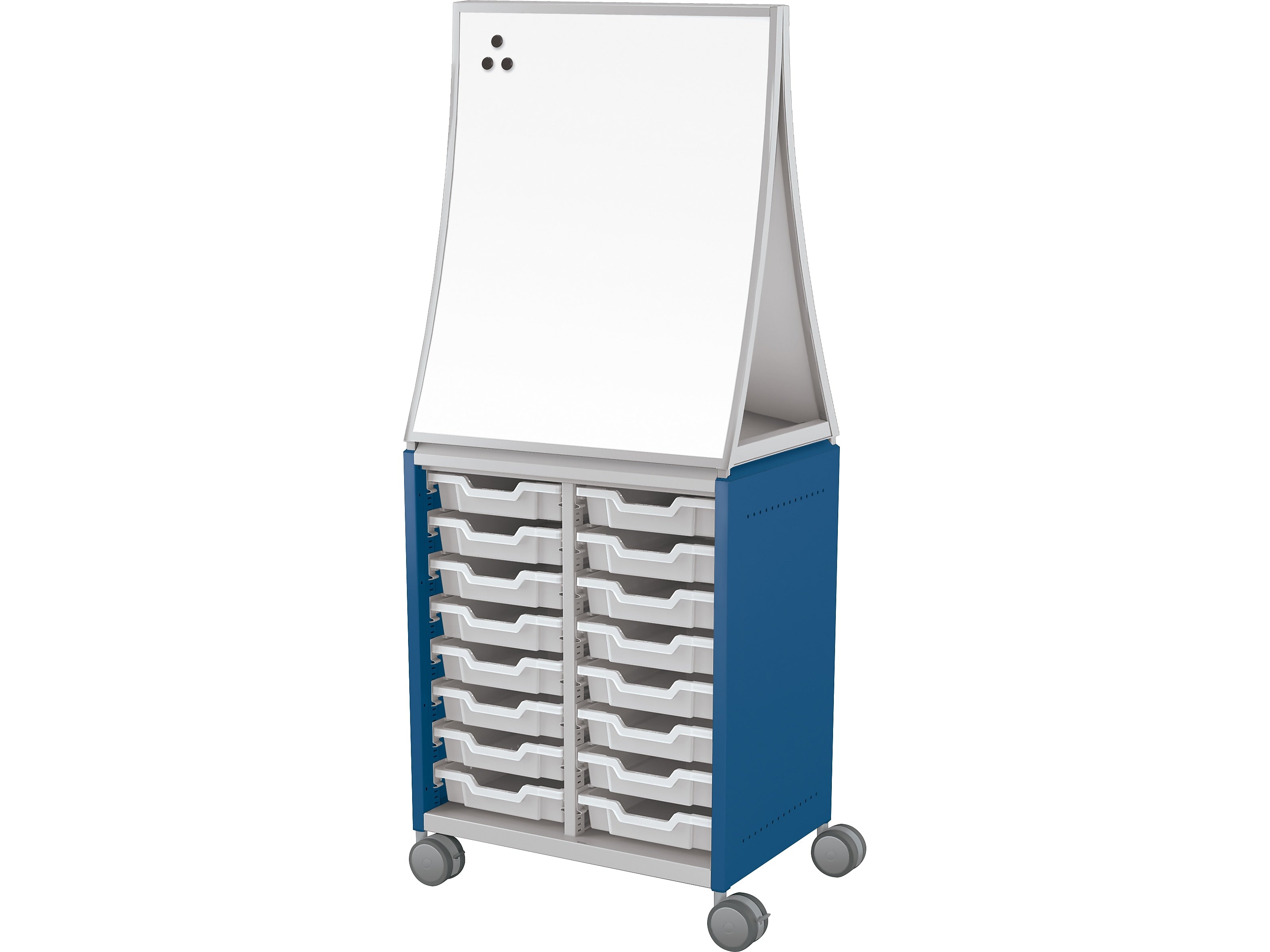 MooreCo Hierarchy Compass Midi H2 16-Section Storage Cabinet, 71.13"H x 28.38"W x 19.13"D, Navy Metal (B2A1J1A1B0)