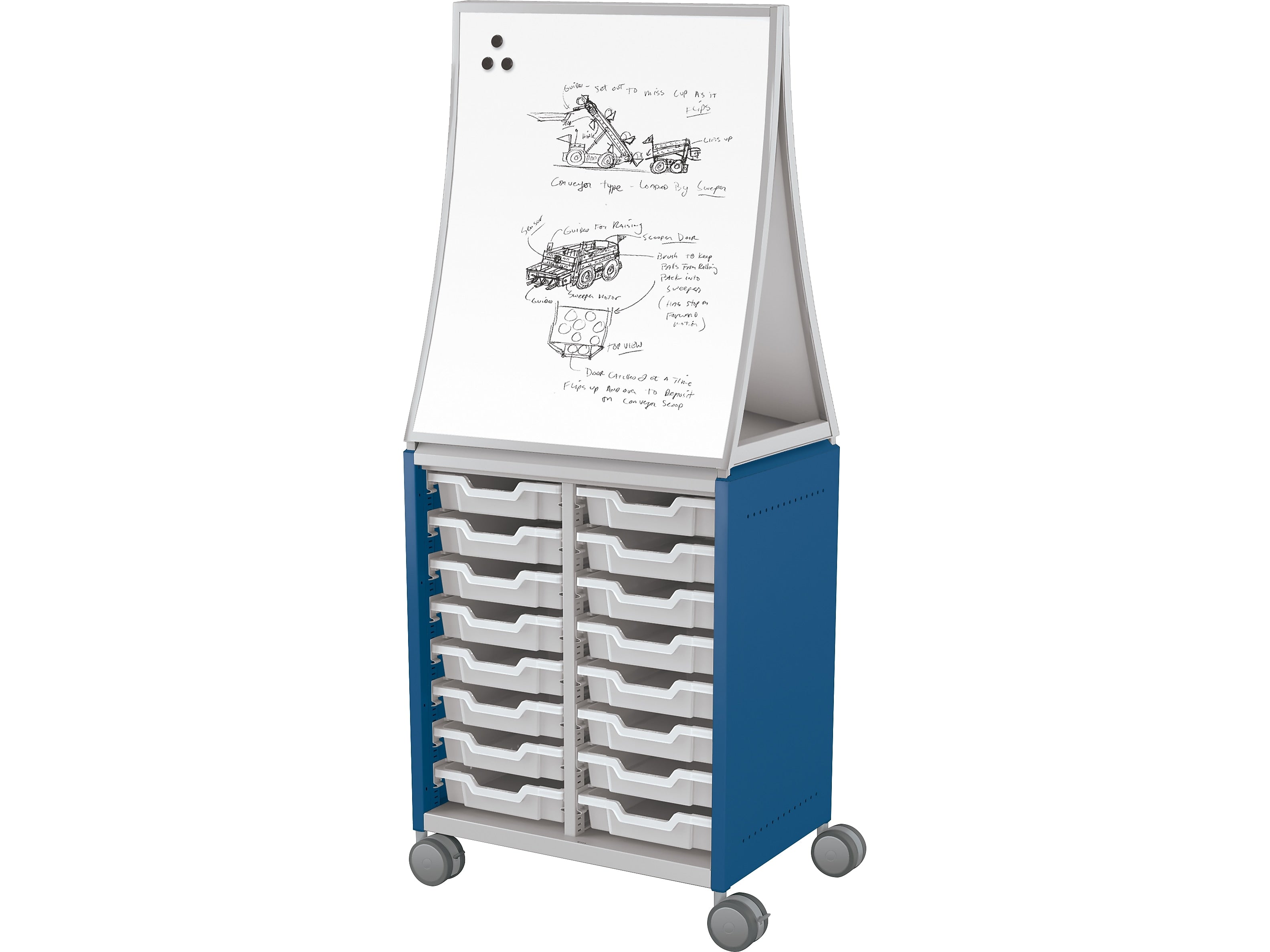 MooreCo Hierarchy Compass Midi H2 16-Section Storage Cabinet, 71.13"H x 28.38"W x 19.13"D, Navy Metal (B2A1J1A1B0)