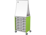MooreCo Hierarchy Compass Midi H2 Mobile 16-Section Storage Cabinet, 71.13"H x 28.38"W x 19.13"D, Green Metal (B2A1F1A1B0)