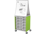 MooreCo Hierarchy Compass Midi H2 Mobile 16-Section Storage Cabinet, 71.13"H x 28.38"W x 19.13"D, Green Metal (B2A1F1A1B0)
