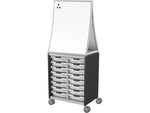 MooreCo Hierarchy Compass Midi H2 Mobile 16-Section Storage Cabinet, 71.13"H x 28.38"W x 19.13"D, Black Metal (B2A1A1A1B0)