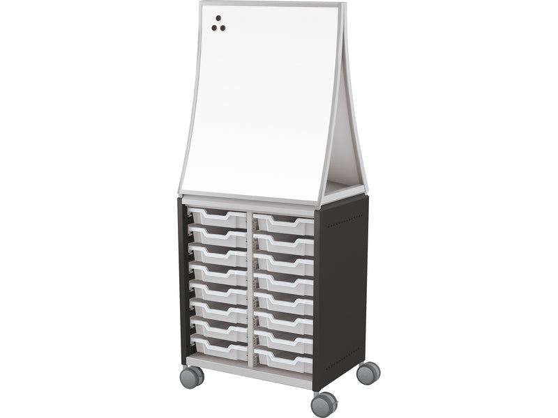 MooreCo Hierarchy Compass Midi H2 Mobile 16-Section Storage Cabinet, 71.13"H x 28.38"W x 19.13"D, Black Metal (B2A1A1A1B0)
