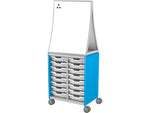 MooreCo Hierarchy Compass Midi H2 Mobile 16-Section Storage Cabinet, 71.13"H x 28.38"W x 19.13"D, Blue Metal (B2A1E1A1B0)