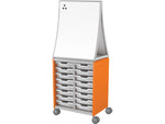 MooreCo Hierarchy Compass Midi H2 Mobile 16-Section Storage Cabinet, 71.13"H x 28.38"W x 19.13"D, Orange Metal (B2A1H1A1B0)