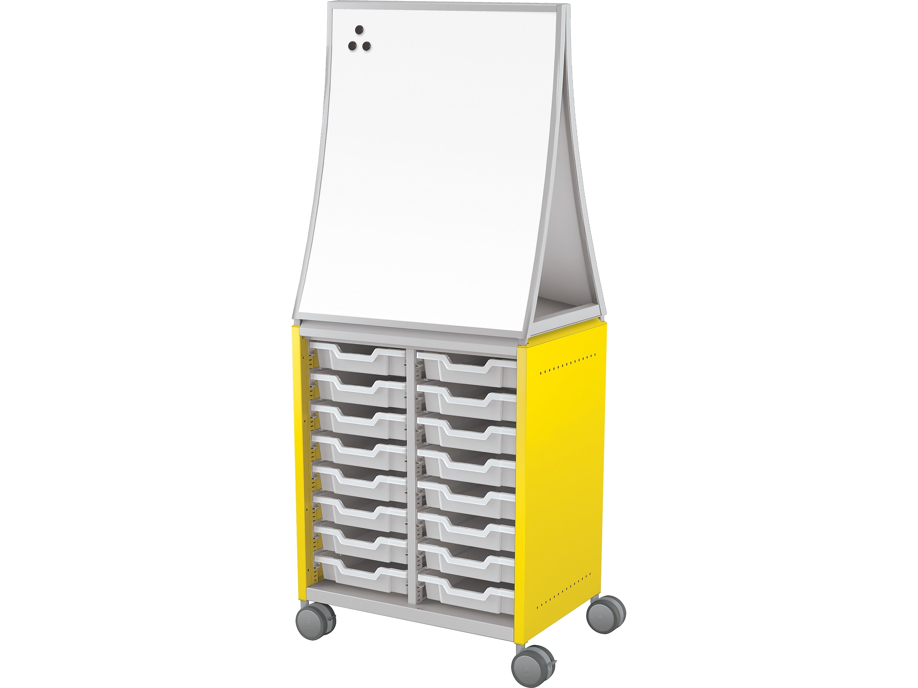 MooreCo Hierarchy Compass Midi H2 16-Section Storage Cabinet, 71.13"H x 28.38"W x 19.13"D, Yellow Metal (B2A1G1A1B0)