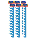 Hygloss Blue Waves Mighty Brights Border, 36 Feet Per Pack, 6 Packs (HYG33602-6)