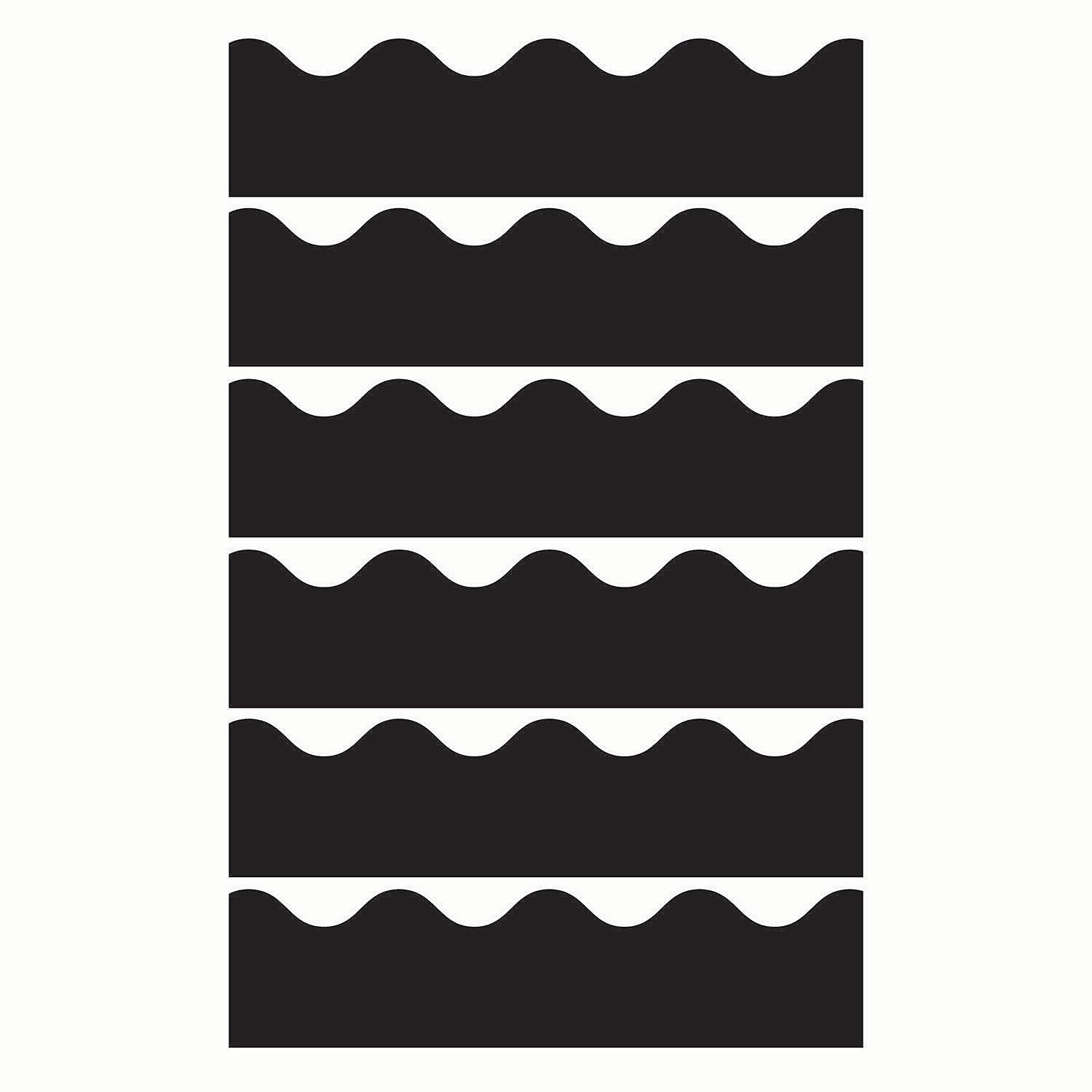 Carson Dellosa Education Black Scalloped Border, 39 Feet Per Pack, 6 Packs (CD-1210-6)