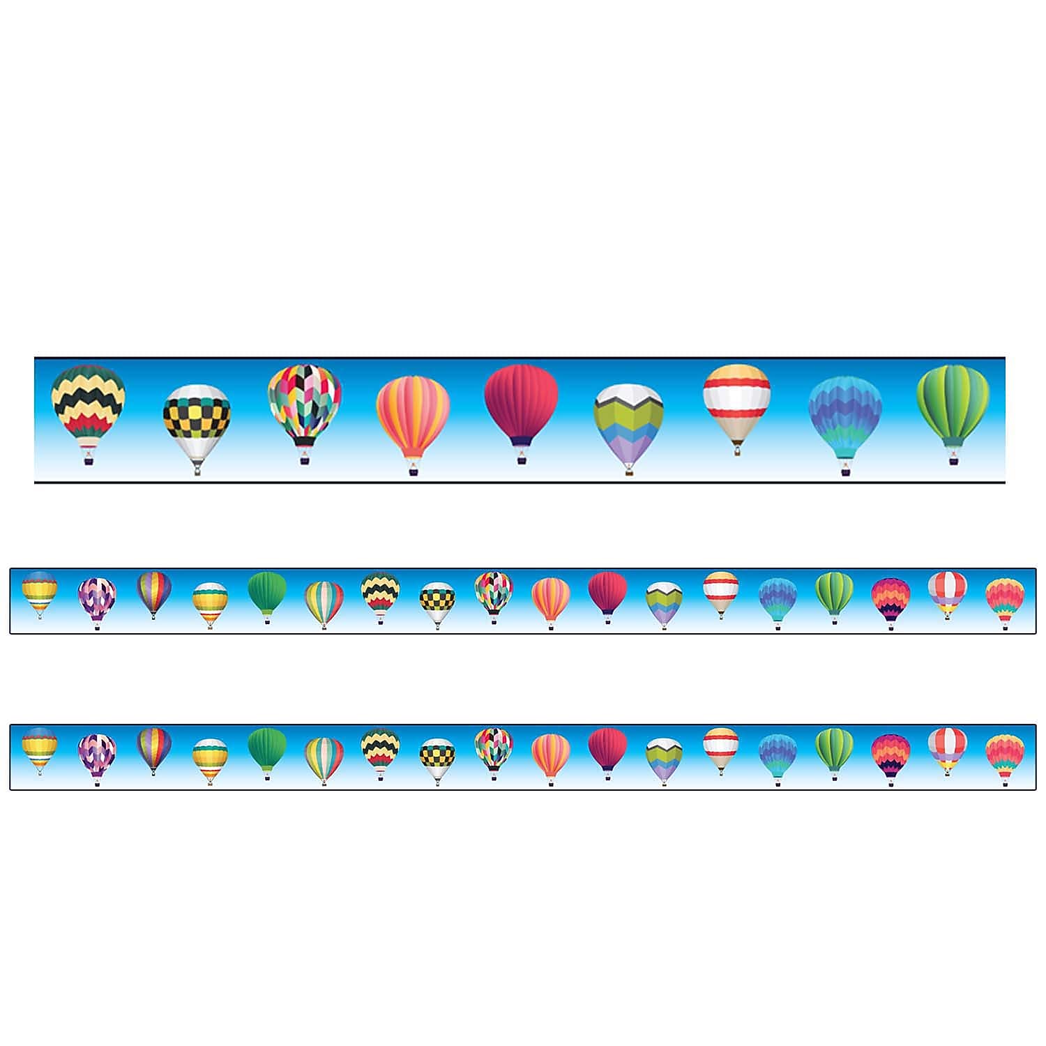 Charles Leonard Borders/Trims, Magnetic, Rectangle Cut - 1-1/2" x 24", Hot Air Balloon Theme, 24' per Pack, 2 Packs (CHL28110-2)