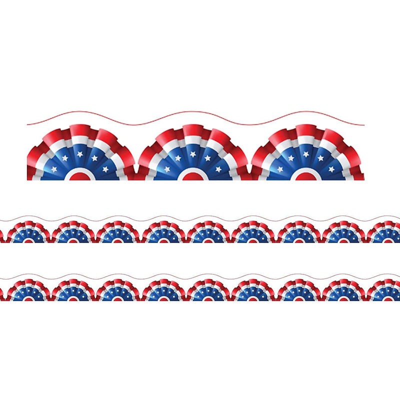 Charles Leonard Magnetic Scalloped Border, 1.5" x 48', Patriotic Theme (CHL28203-2)
