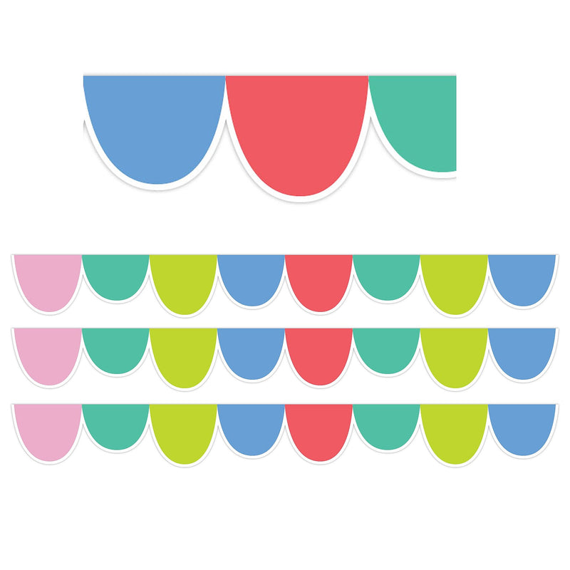 Creative Teaching Press Rainbow Drops Scalloped Border, 3" x 2', 24/Pack, 3 Packs/Bundle (CTP10427-3)