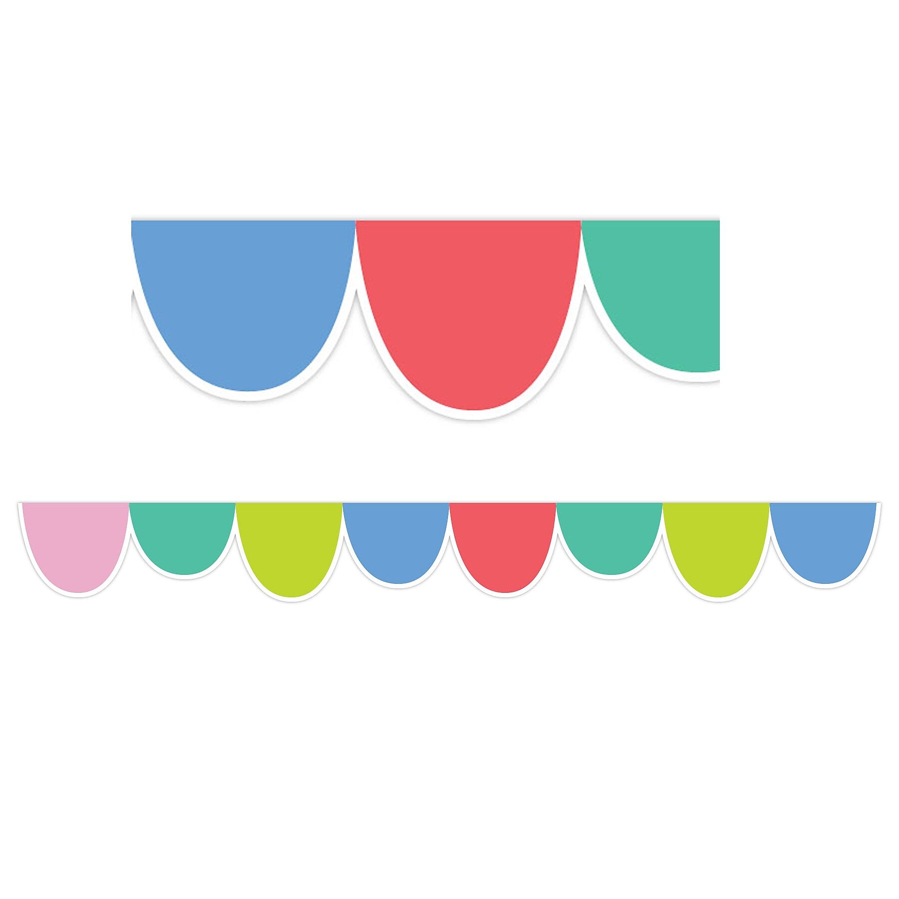Creative Teaching Press Rainbow Drops Scalloped Border, 3" x 2', 24/Pack, 3 Packs/Bundle (CTP10427-3)