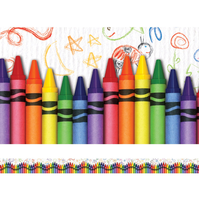 Edupress Crayons Layered Border, 35 Feet Per Pack, 6 Packs (EP-3269-6)