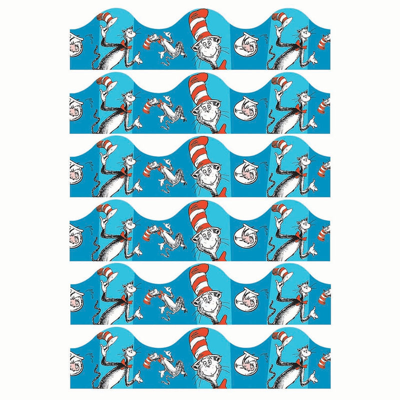 Eureka Cat in the Hat Blue Deco Trim®, 37 Feet Per Pack, 6 Packs (EU-845017-6)