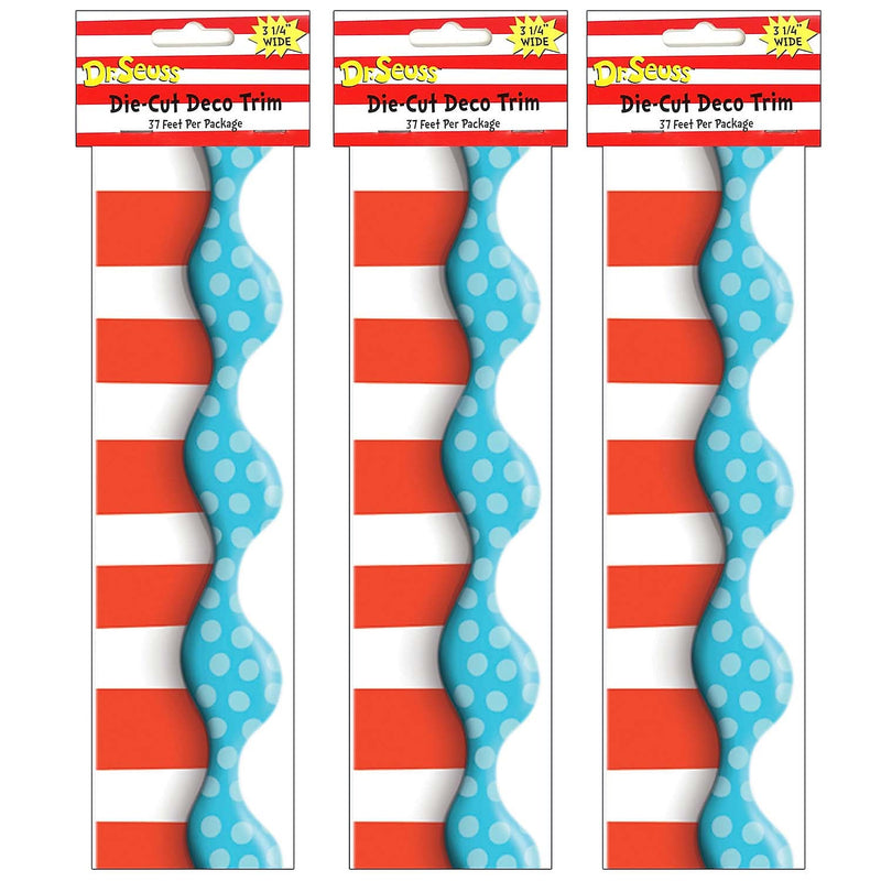 Eureka Dr. Seuss Dimensional Look Extra Wide Die Cut Deco Trim®, 37 Feet Per Pack, 3 Packs (EU-845146-3)